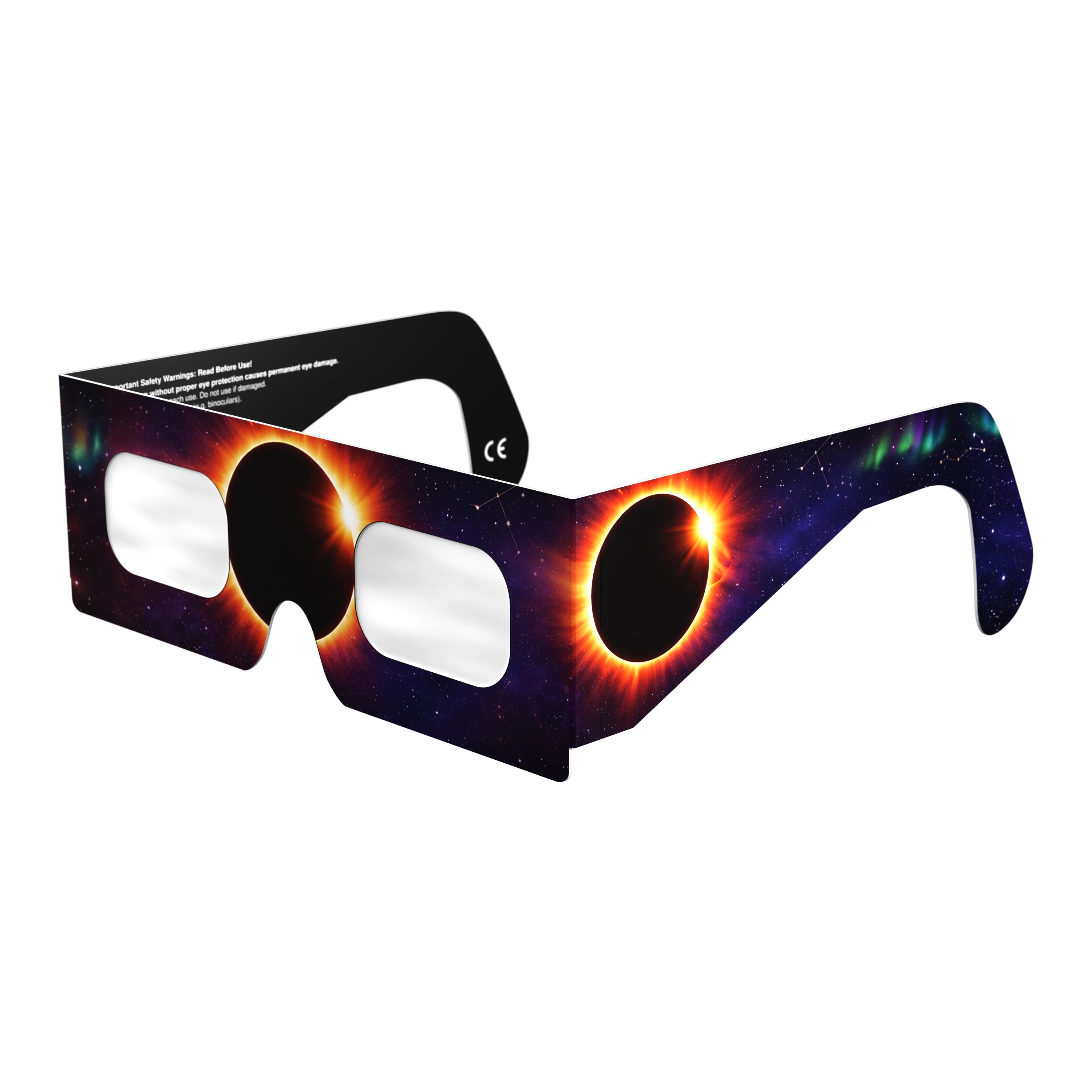 Solar Eclipse Glasses with Aurora design, CE Certified and ISO Compliant - Main Product View