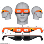 Solar Eclipse Glasses with Bull design, CE Certified and ISO Compliant - Back and Front View