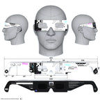 Solar Eclipse Glasses with Cipher design, CE Certified and ISO Compliant - Back and Front View