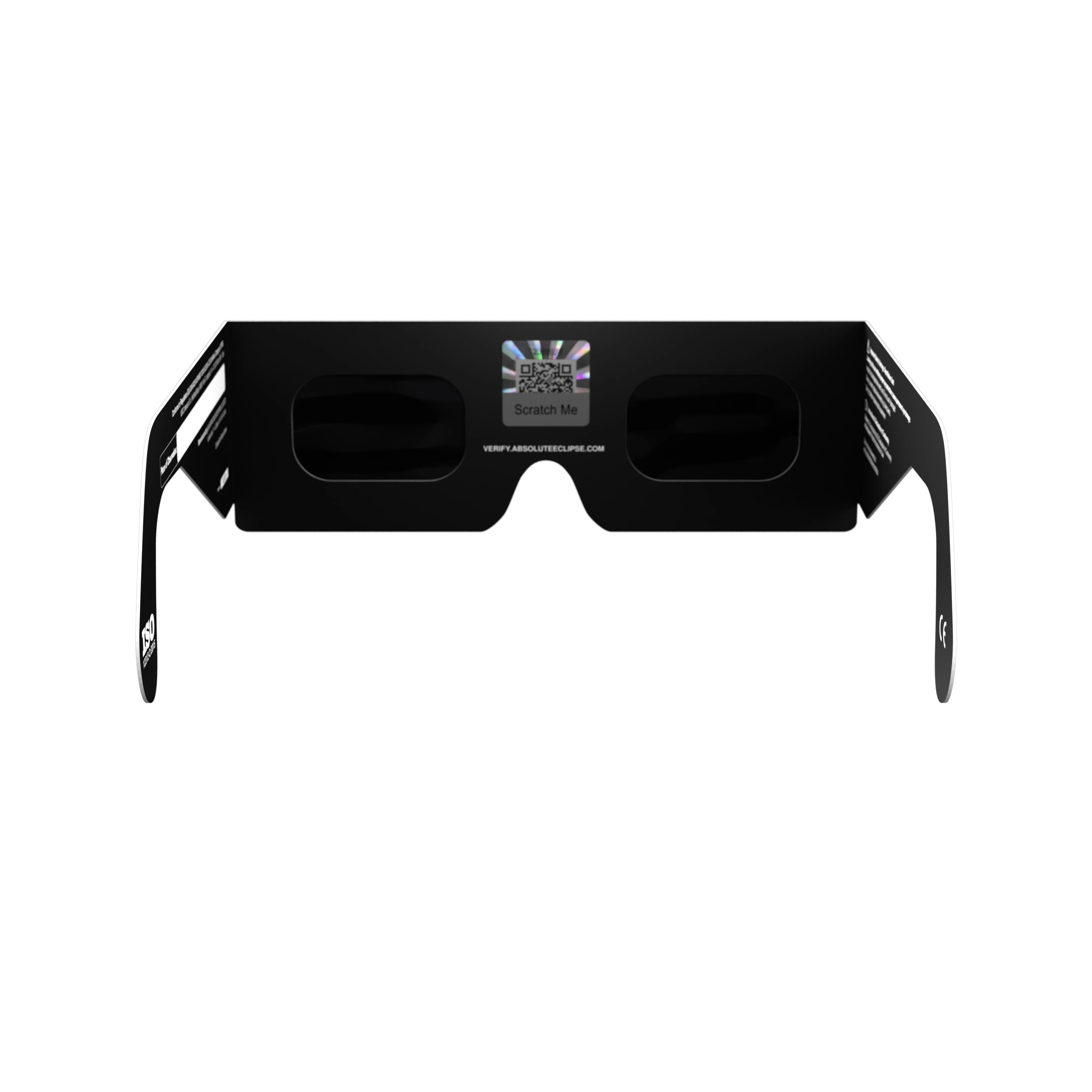 Solar Eclipse Glasses with Cluck design, CE Certified and ISO Compliant - Back View