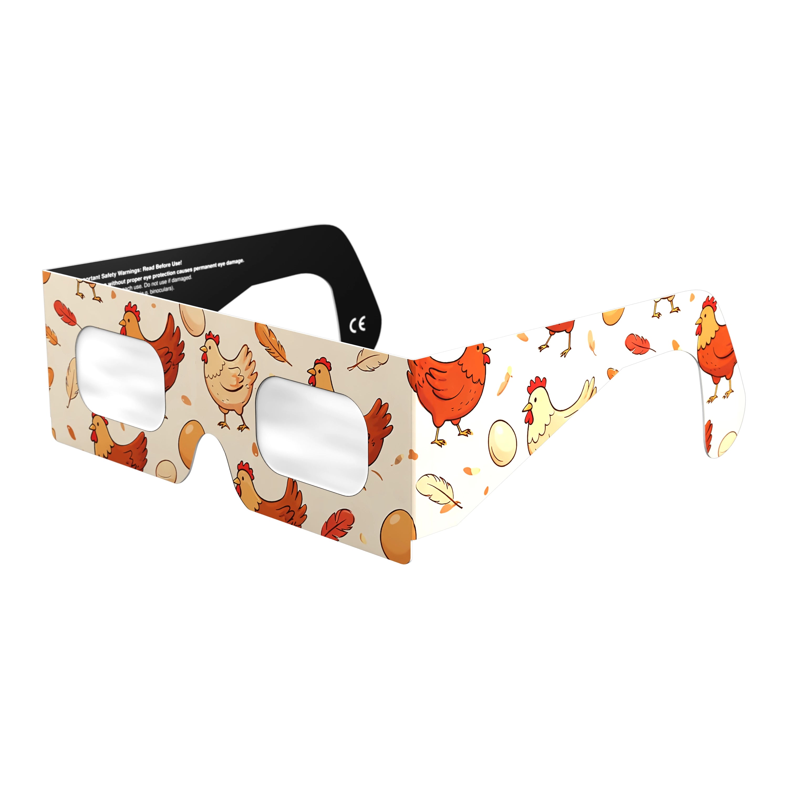 Solar Eclipse Glasses with Cluck design, CE Certified and ISO Compliant - Main Product View