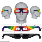 Solar Eclipse Glasses with Colorsplash design, CE Certified and ISO Compliant - Back and Front View