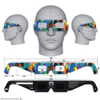 Solar Eclipse Glasses with Crowd design, CE Certified and ISO Compliant - Back and Front View