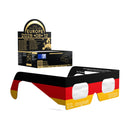 Gafas para eclipse solar homologadas, diseño DE, certificadas CE y conformes con ISO 12312-2 - imagen del embalaje del pack de 50
