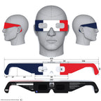 Solar Eclipse Glasses with FR design, CE Certified and ISO Compliant - Back and Front View