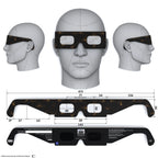 Solar Eclipse Glasses with Goldline design, CE Certified and ISO Compliant - Back and Front View
