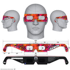 Solar Eclipse Glasses with Graffiti design, CE Certified and ISO Compliant - Back and Front View