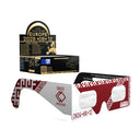 Gafas para eclipse solar homologadas, diseño LV, certificadas CE y conformes con ISO 12312-2 - imagen del embalaje del pack de 50