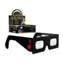 Solar Eclipse Glasses with Notes design, CE Certified and ISO Compliant - Packaging Image of 50-Pack