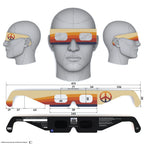Solar Eclipse Glasses with Peace design, CE Certified and ISO Compliant - Back and Front View