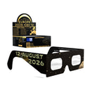 Solar Eclipse Glasses with Pioneer design, CE Certified and ISO Compliant - Packaging Image of 50-Pack