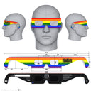 Óculos para eclipse solar homologados, design Rainbow, certificados CE e em conformidade com a ISO 12312-2 - vista dianteira e traseira