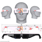 Solar Eclipse Glasses with Rosette design, CE Certified and ISO Compliant - Back and Front View