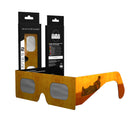 Solar Eclipse Glasses with Siesta design, CE Certified and ISO Compliant - Packaging Image of 2-Pack