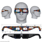 Solar Eclipse Glasses with Urban design, CE Certified and ISO Compliant - Back and Front View
