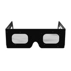 Front view of Swing design solar eclipse glasses showcasing their sleek frame and flat lenses, CE certified for safety.