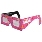 Front-side main angle of unicorn eclipse glasses showcasing the mythical design. ISO 12312-2 certified for safety.