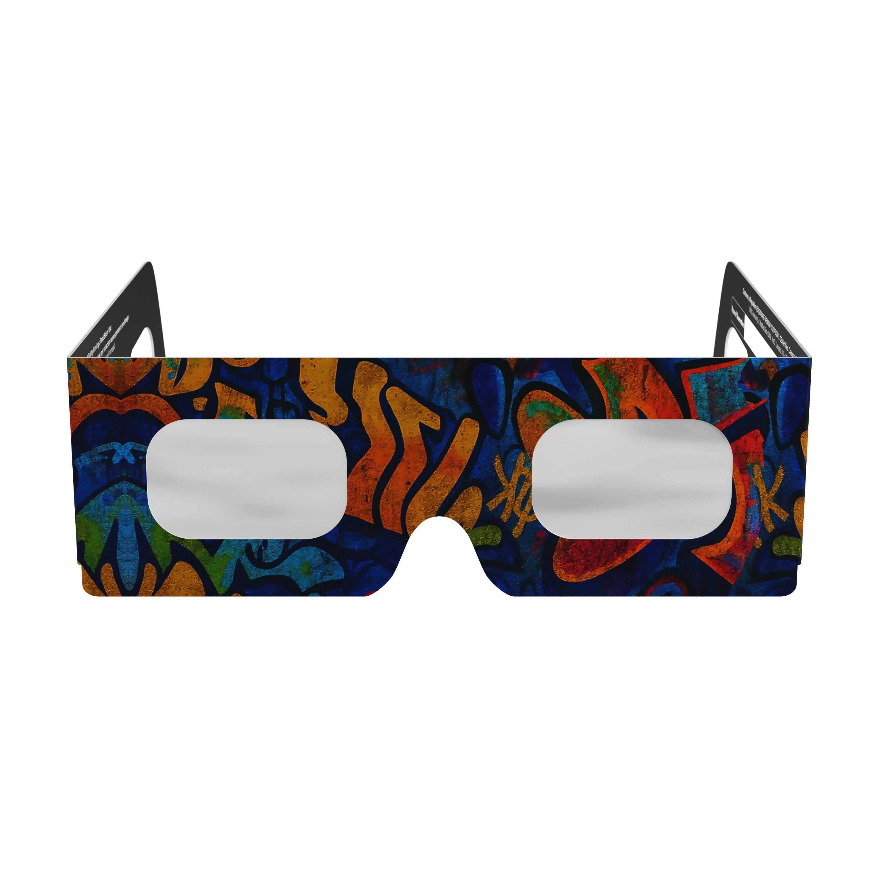 Clean front view of urban solar eclipse glasses, showcasing the flat lenses and modern design.