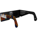 Back-side alternate angle of urban eclipse glasses, highlighting the modern style with QR sticker visible.