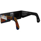Back-side alternate angle of urban eclipse glasses, highlighting the modern style with QR sticker visible.
