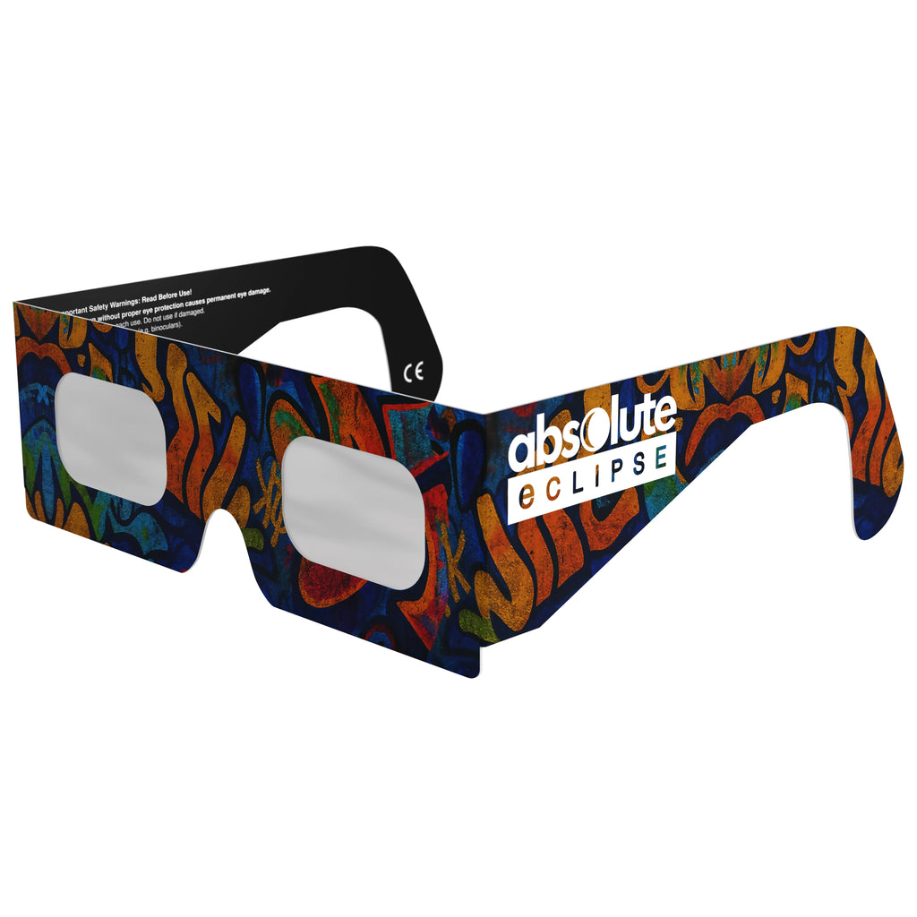 Front-side main angle view of urban eclipse glasses, focusing on the clear lenses and modern design.