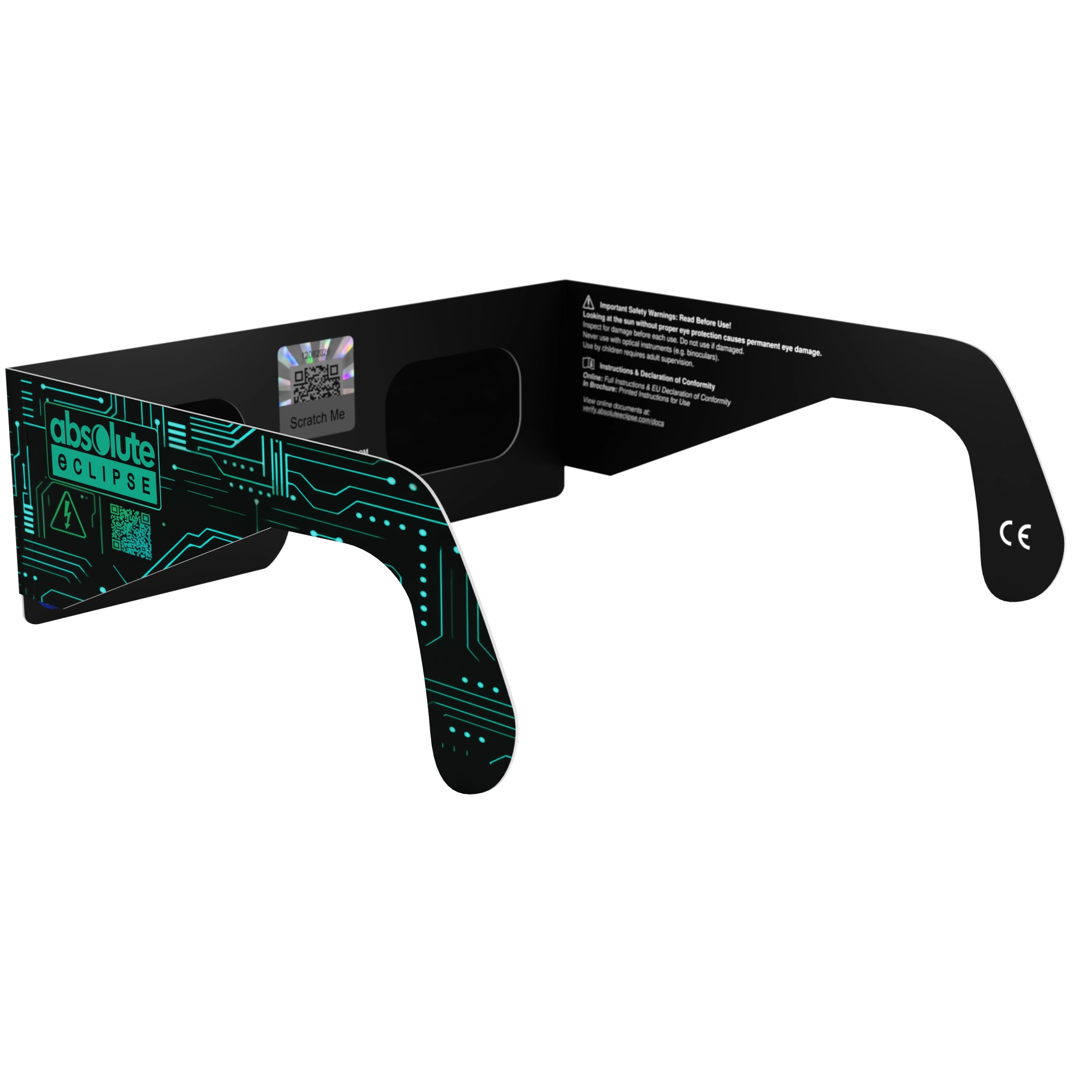 Back-side alternate angle of Voltage glasses with QR sticker visible, showcasing detailed design.